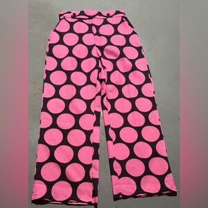 Vibrant Pink Polka Dot Women's Trousers